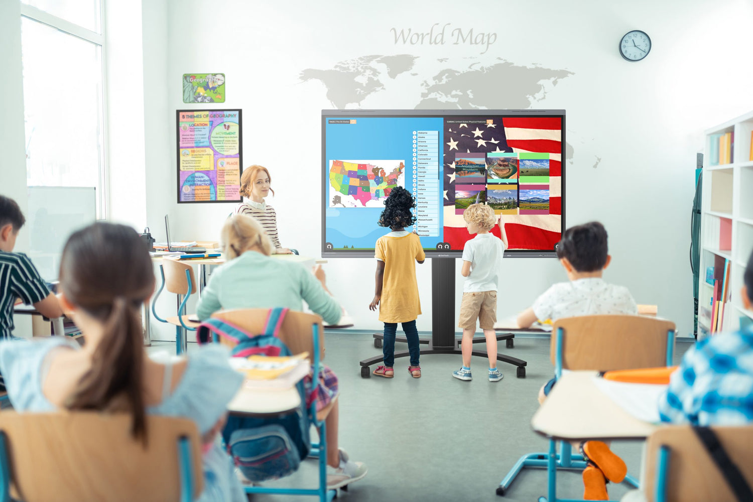 Interactive mobile display for schools