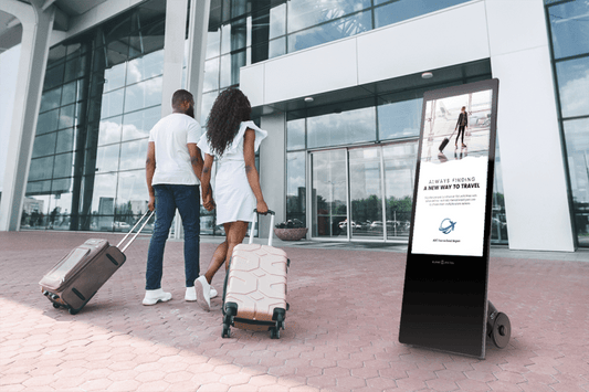 Mobile outdoor digital poster for displaying information at airport
