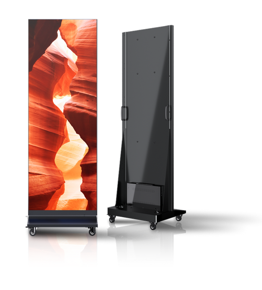 LED mobile poster for displaying digital content