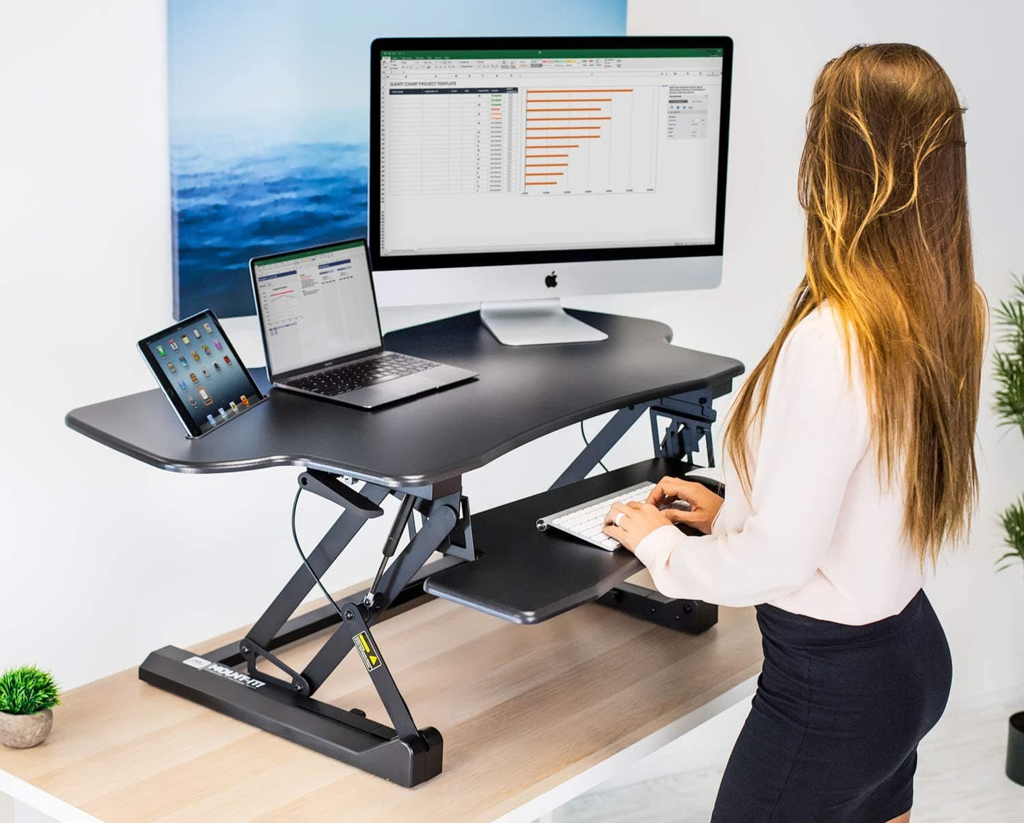 Woman standing using technology