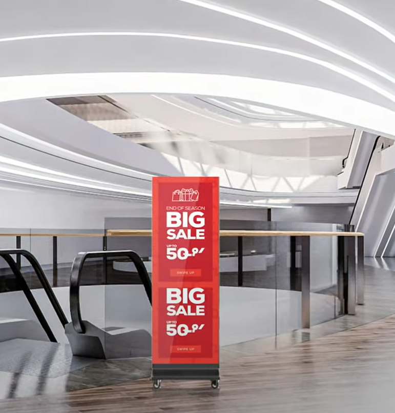 Red LED promotional poster for retail market