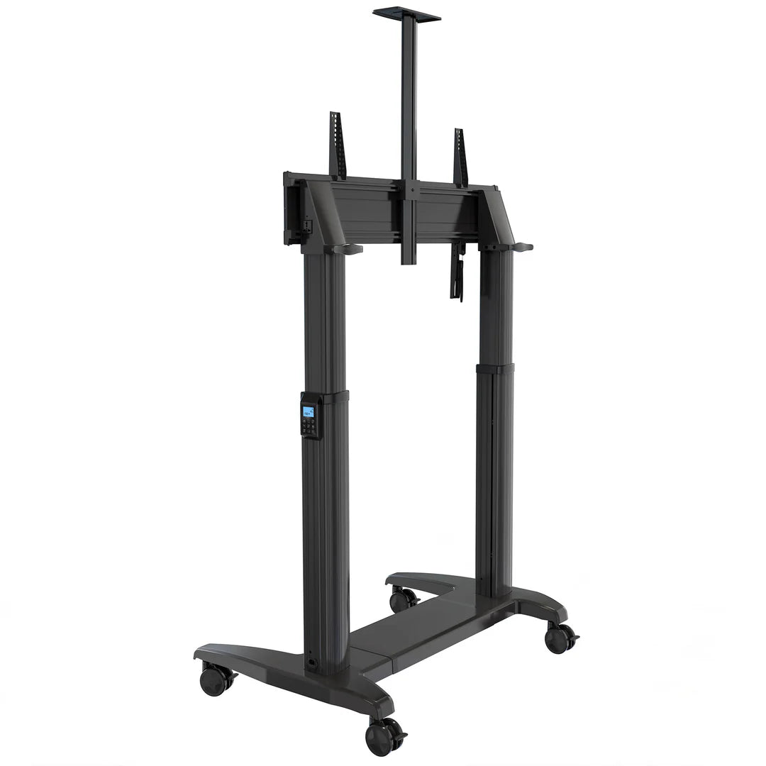 Heavy-Duty XXL Motorized Height-Adjustable AV Cart for Interactive Touchscreens