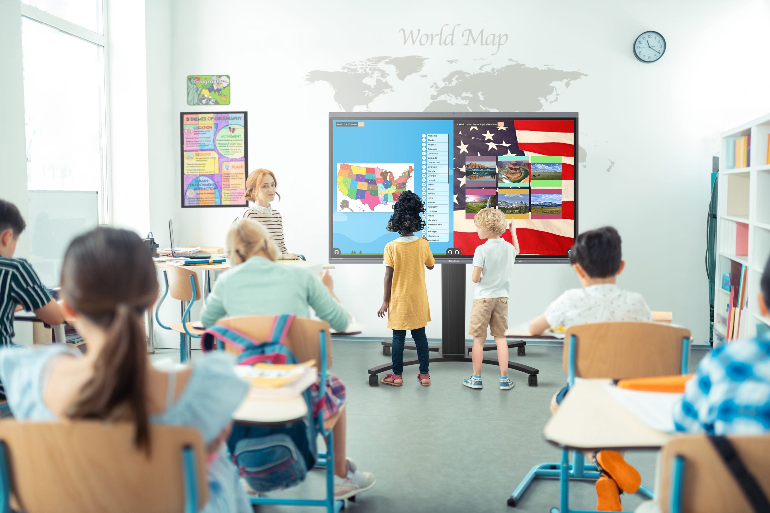 Interactive mobile display for schools