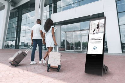Mobile outdoor digital poster for displaying information at airport