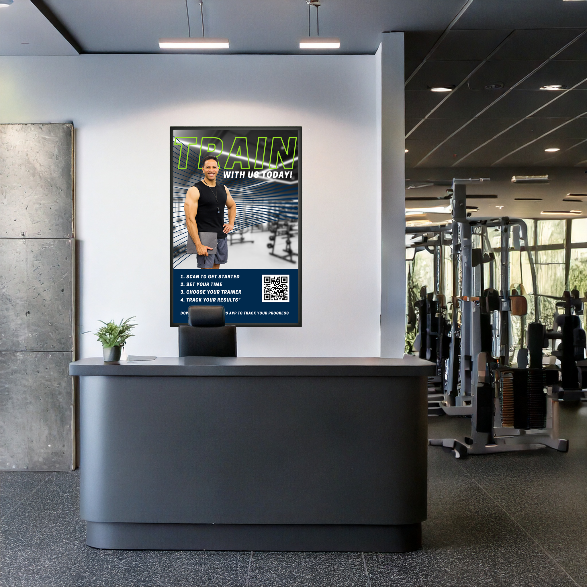 Digital signage display at gym 