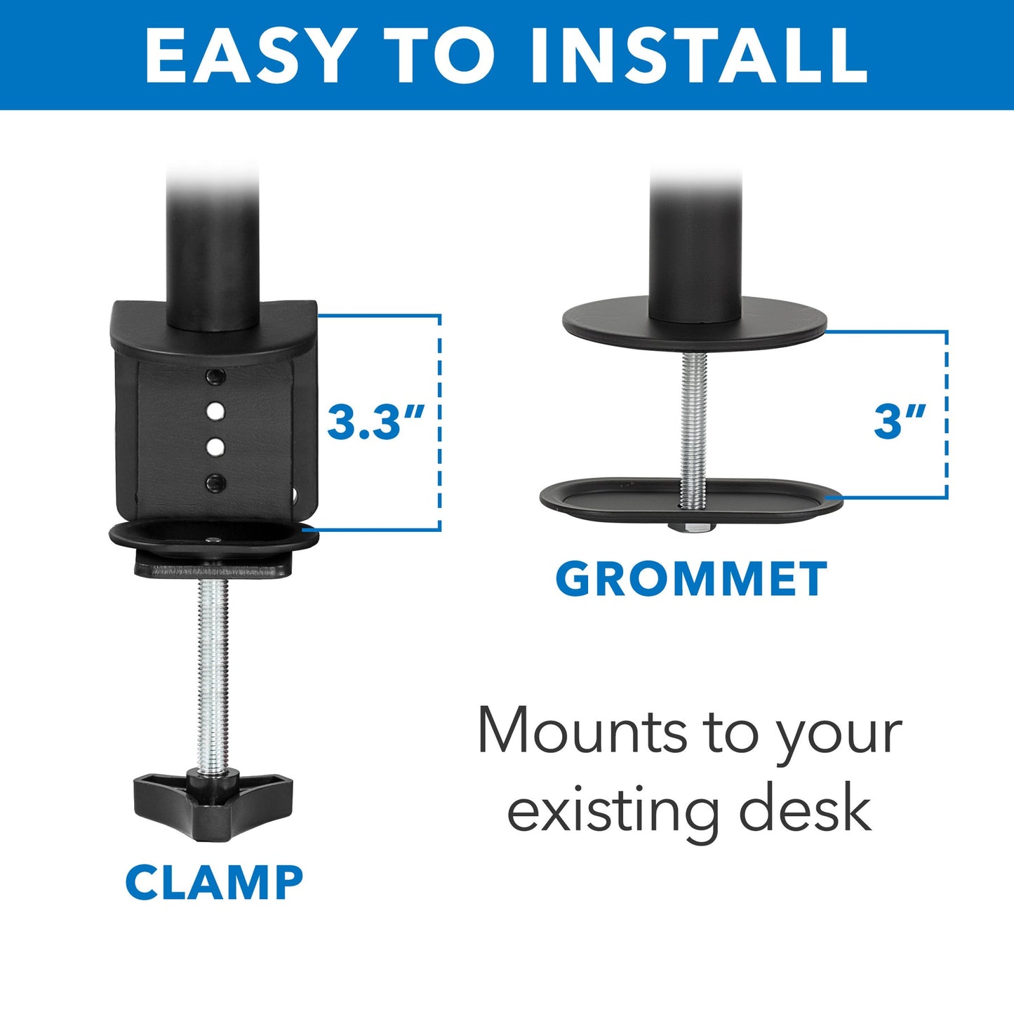 Full Motion Dual Monitor Desk Mount