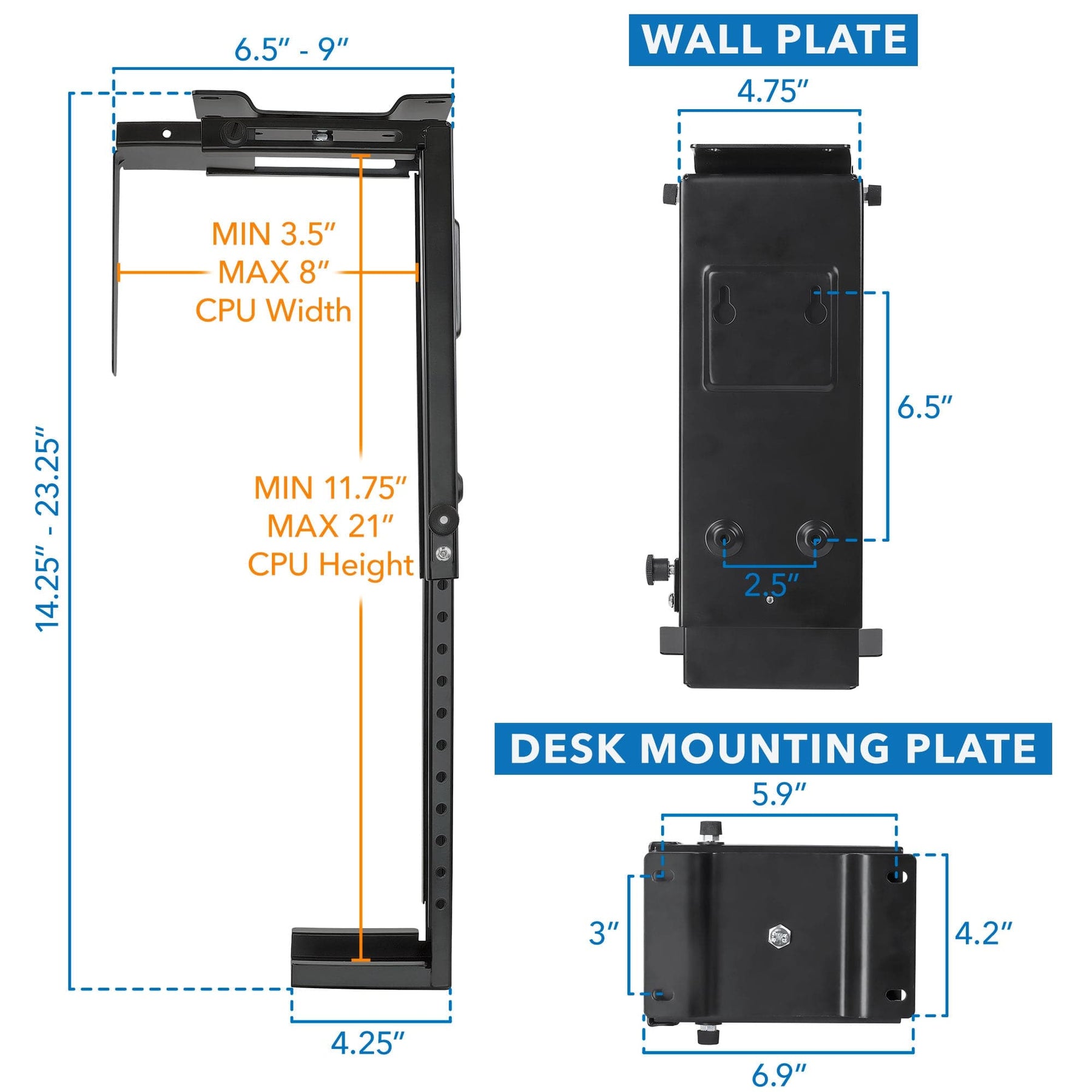 Under Desk CPU / Computer Tower Mount – Every Space