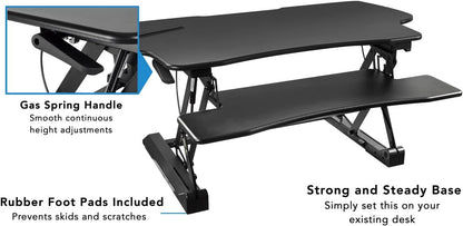 Extra Wide Height Adjustable Standing Desk Converter