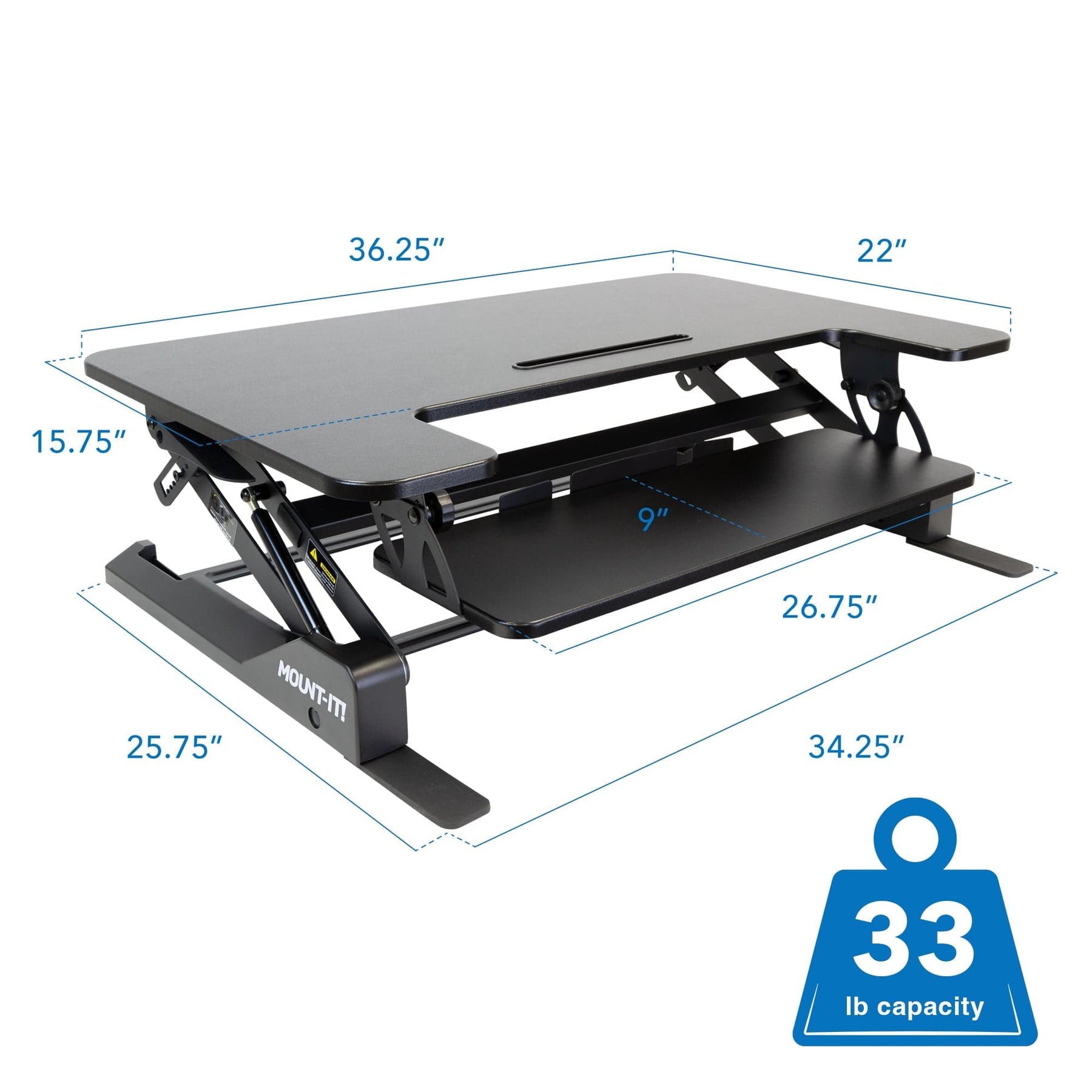 Size of Standing desk converter