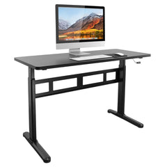 desk with desktop computer