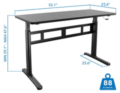Hand Crank Standing Desk with 55