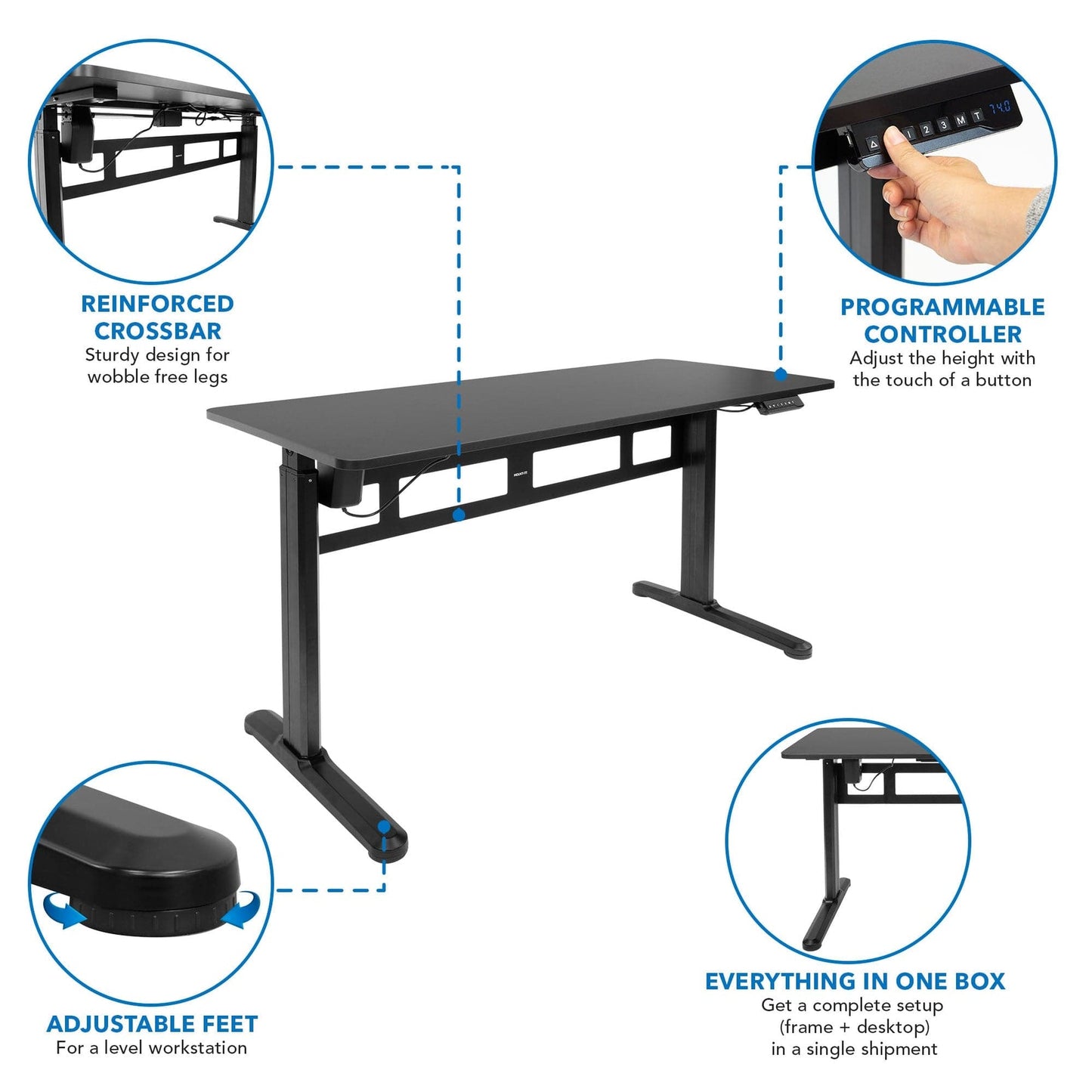Electric Standing Desk with 55" Tabletop