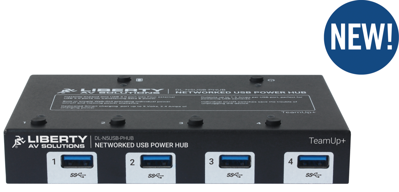TeamUp+ Series 4 +1 Port Powered USB 3.0 Hub w/Control & Client Switching Capability