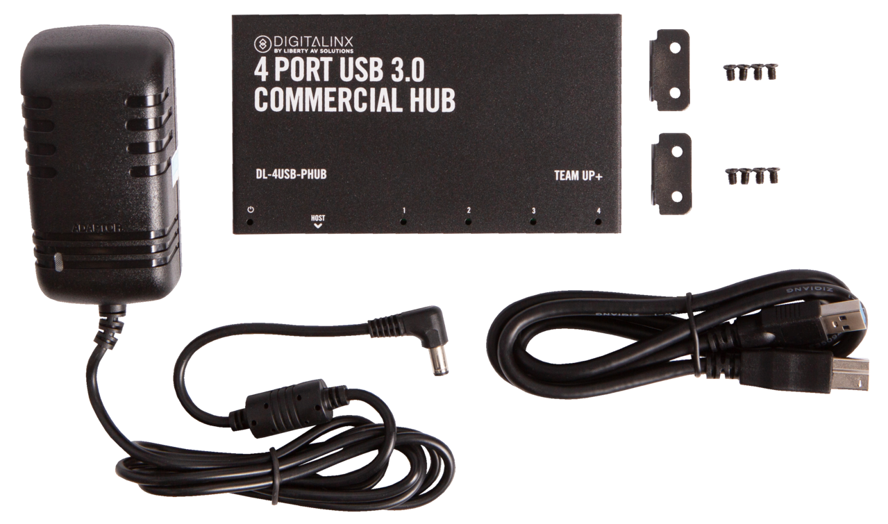 TeamUp+ Series 4 Port Powered USB 3.0 Commercial Hub