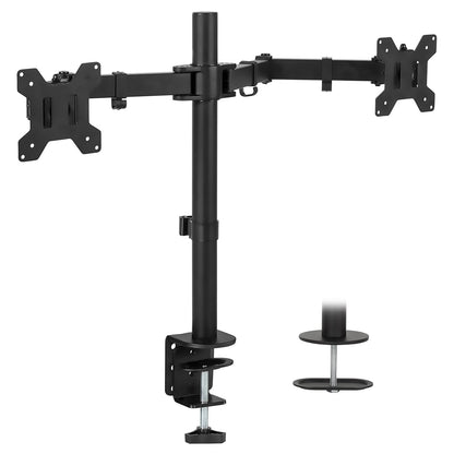 moving dual monitor desk stand