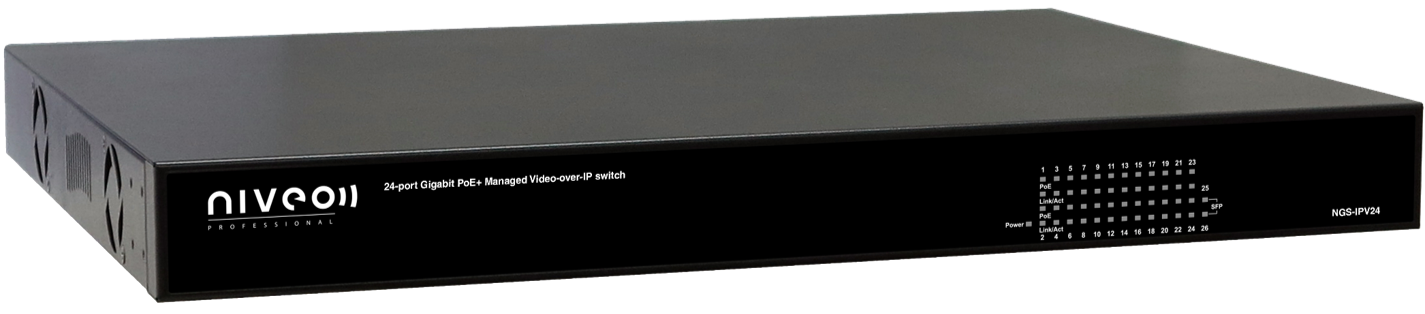 Niveo Pre-Configured AV over IP 24 port Network Switch - NGS-IPV24